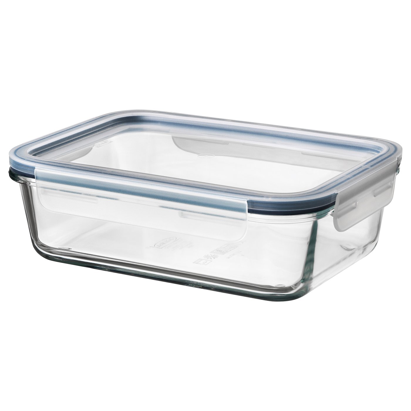 IKEA 365+ 1.0 L bekas kaca segi empat dengan penutup plastik snap-lock, artikel 692.690.72