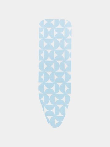 Brabantia Ironing Board Cover B Fresh Breeze 124x38cm,浅蓝白色几何图案替换布套,不含脚架