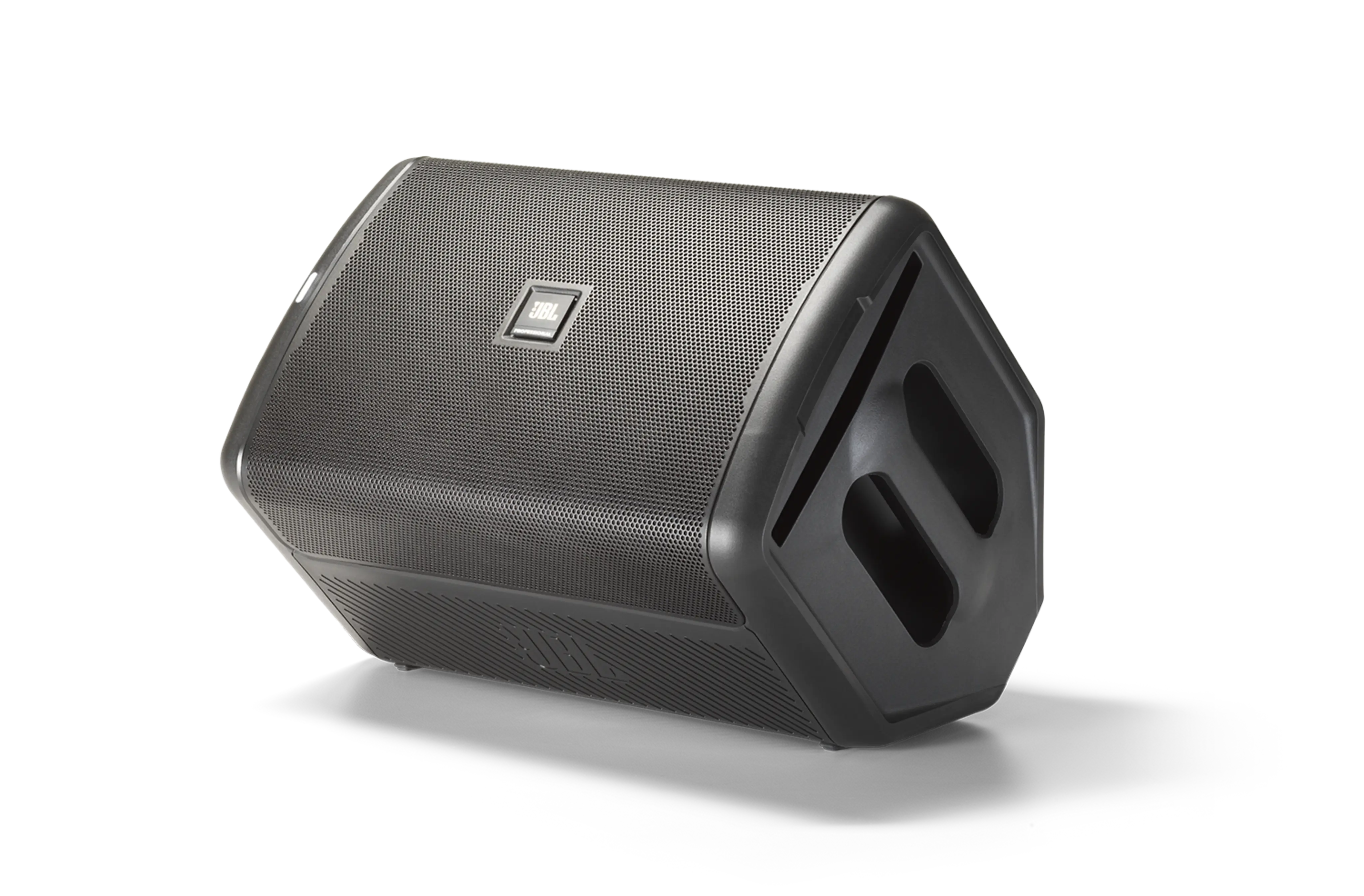 JBL EON ONE Compact 官方目录图，以地面返听角度摆放