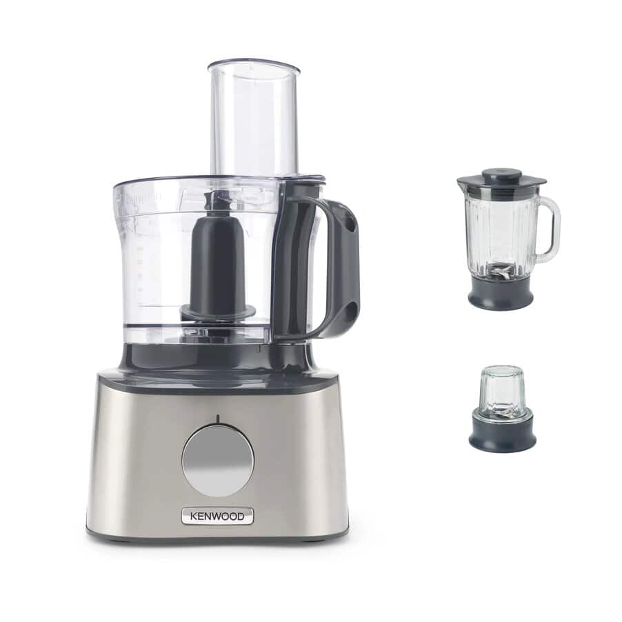 Kenwood FDM302SS MultiPro Compact silver processor with glass blender and mill