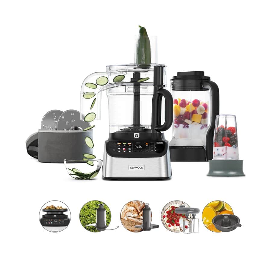 Kenwood FDM73.850SS MultiPro OneTouch silver processor with Express Serve and blender package