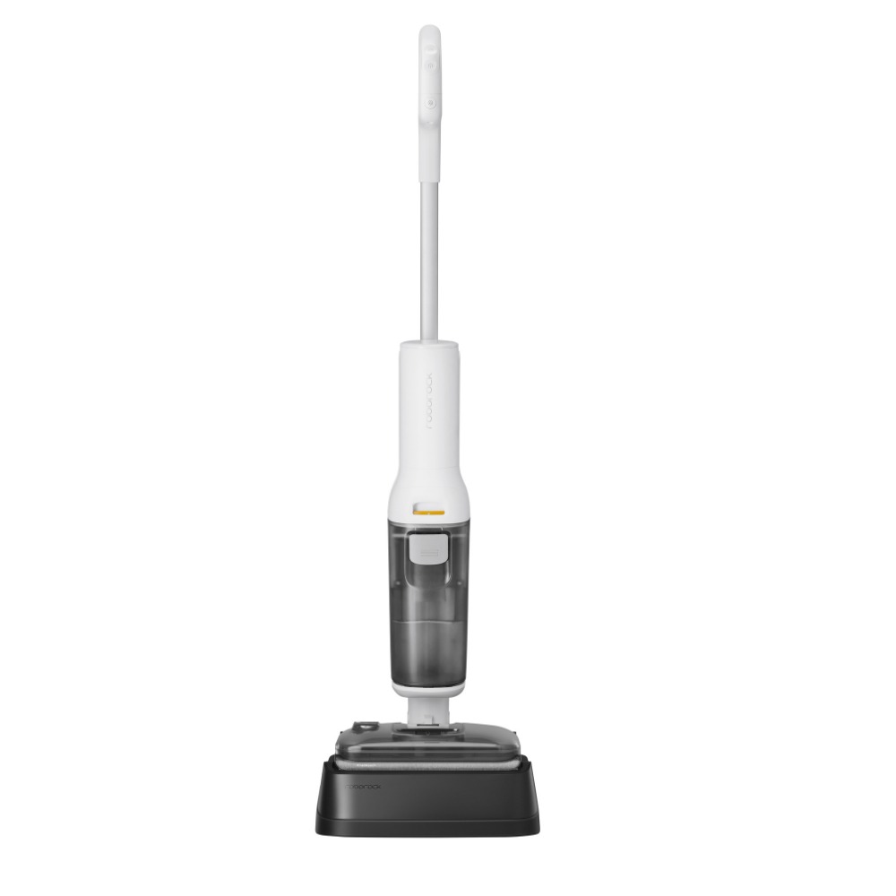 Roborock F25 RT Gen 2 wet and dry floor washer on its charging dock